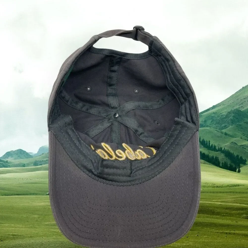 Cabela's Club  Baseball Cap Gray Yellow Strapback Embroidered One‎ Size UNISEX